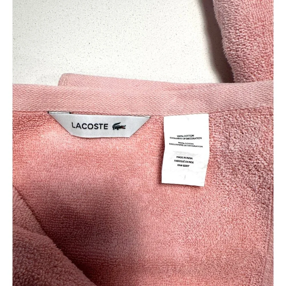 NWT LACOSTE Light PINK Cotton Bath Towels 30